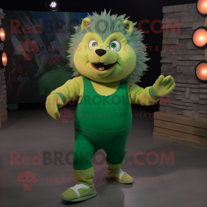 Grön Hedgehog maskot kostym...