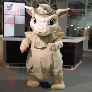 Beige Triceratops mascotte...