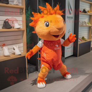 Oranje Axolotls mascotte...