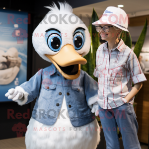 nan Swans mascot costume character dressed with a Chambray Shirt and Watches