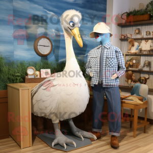 nan Swans mascot costume character dressed with a Chambray Shirt and Watches
