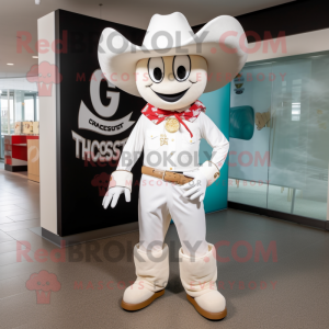 Hvit Cowboy maskot kostyme...