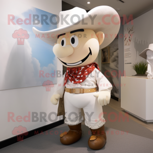 Hvid Cowboy maskot kostume...