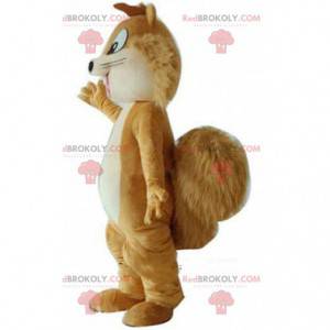 Mascotte scoiattolo marrone bicolore, costume da roditore -