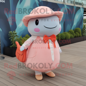 Peach Whale maskot kostume...