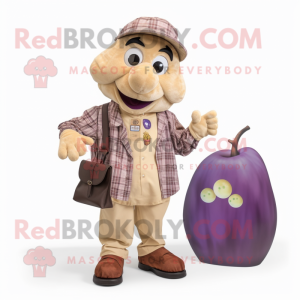 Tan Grape maskot kostume...