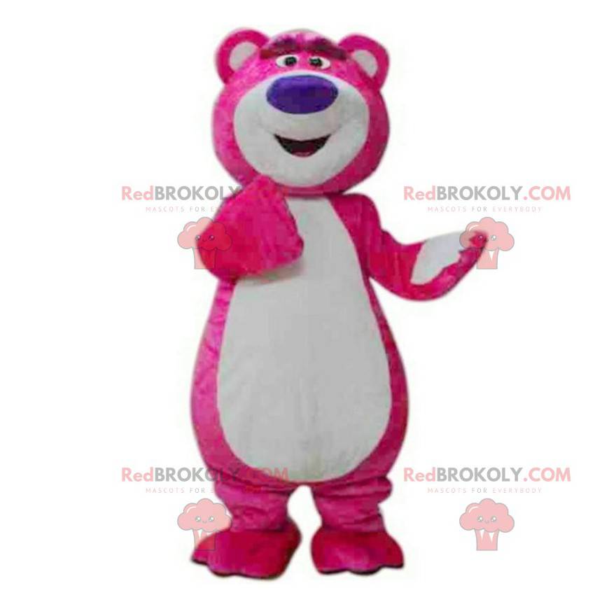 Mascot Lotso, der berühmte rosa Teddybär aus dem Toy Story-Film Mascot Lotso, der berühmte rosa Teddybär aus dem Toy Story-Film