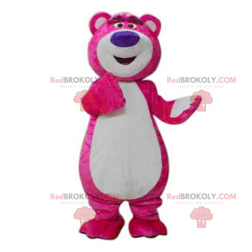 Mascote Lotso, o famoso urso de pelúcia rosa do filme Toy Story