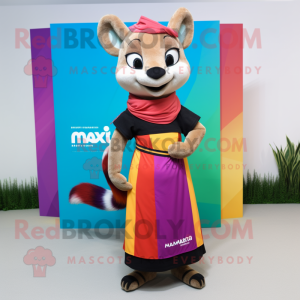 nan Marten mascot costume character dressed with a Maxi Skirt and Wraps