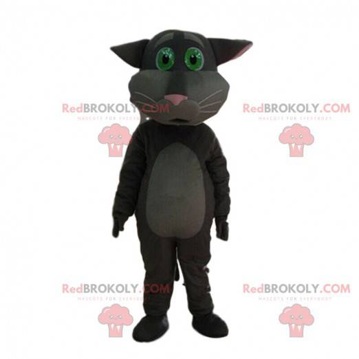 Graues Katzenmaskottchen, das bewegendes, bezauberndes Kostüm