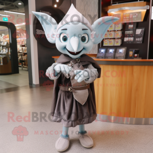 Gray Elf maskot kostume...