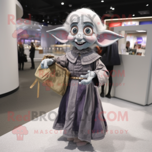 Gray Elf maskot kostume...