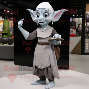 Gray Elf maskot kostume...