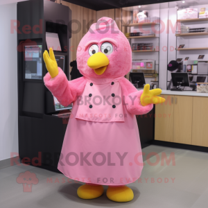 Pink Canary maskot kostume...