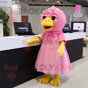 Pink Canary maskot kostume...