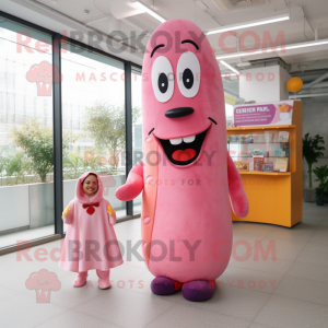 Pink Hot Dogs maskot drakt...