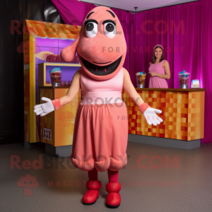 Pink Hot Dogs maskot drakt...