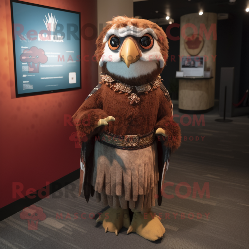 nan Hawk mascot costume character dressed with a Wrap Dress and Ties