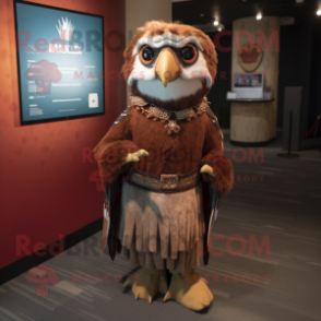 nan Hawk mascot costume character dressed with a Wrap Dress and Ties