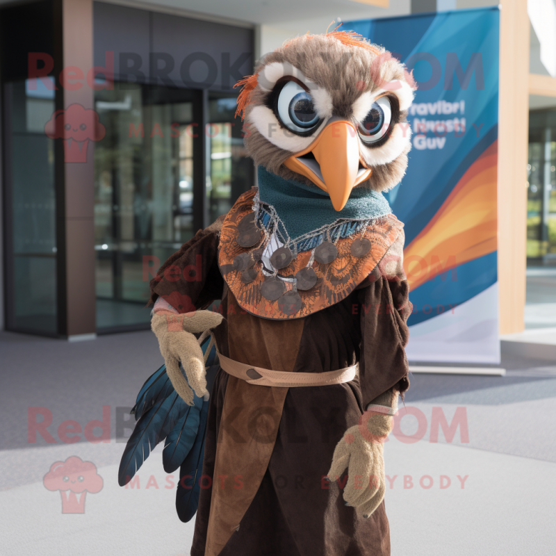 nan Hawk mascot costume character dressed with a Wrap Dress and Ties nan Hawk mascot costume character dressed with a Wrap Dress and Ties