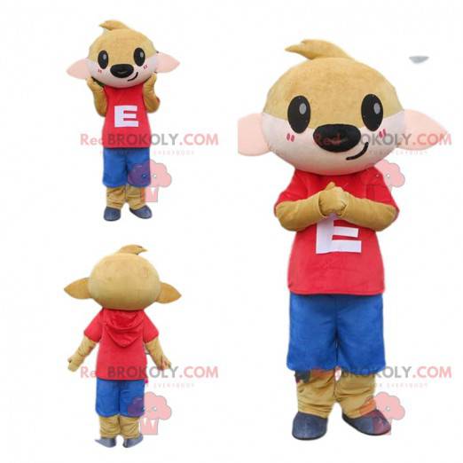 Mascotte de biche, de faon, costume de petit animal marron -
