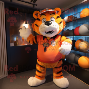 Orange Tiger maskot kostym...