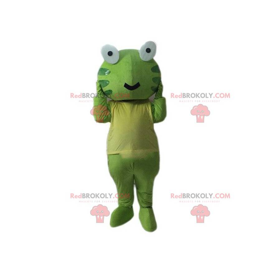 Mascotte de grenouille verte, déguisement de crapaud vert -