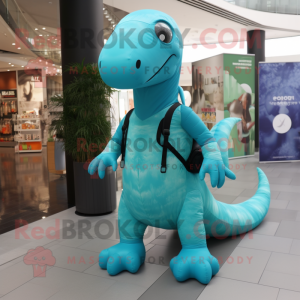 Cyan Diplodocus maskot...