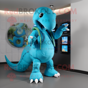 Cyan Diplodocus maskot...