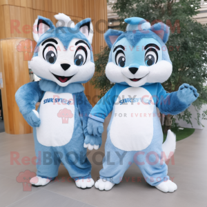 Sky Blue Skunk maskot...