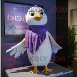 Lavendel Dove maskot kostym...