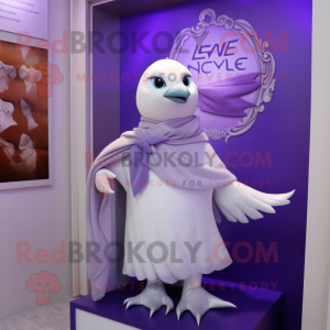 Lavendel Dove maskot kostym...