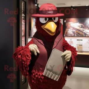 Maroon Hens maskot kostume...