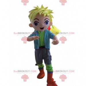 Mascotte ragazzo biondo, costume da giovane - Redbrokoly.com