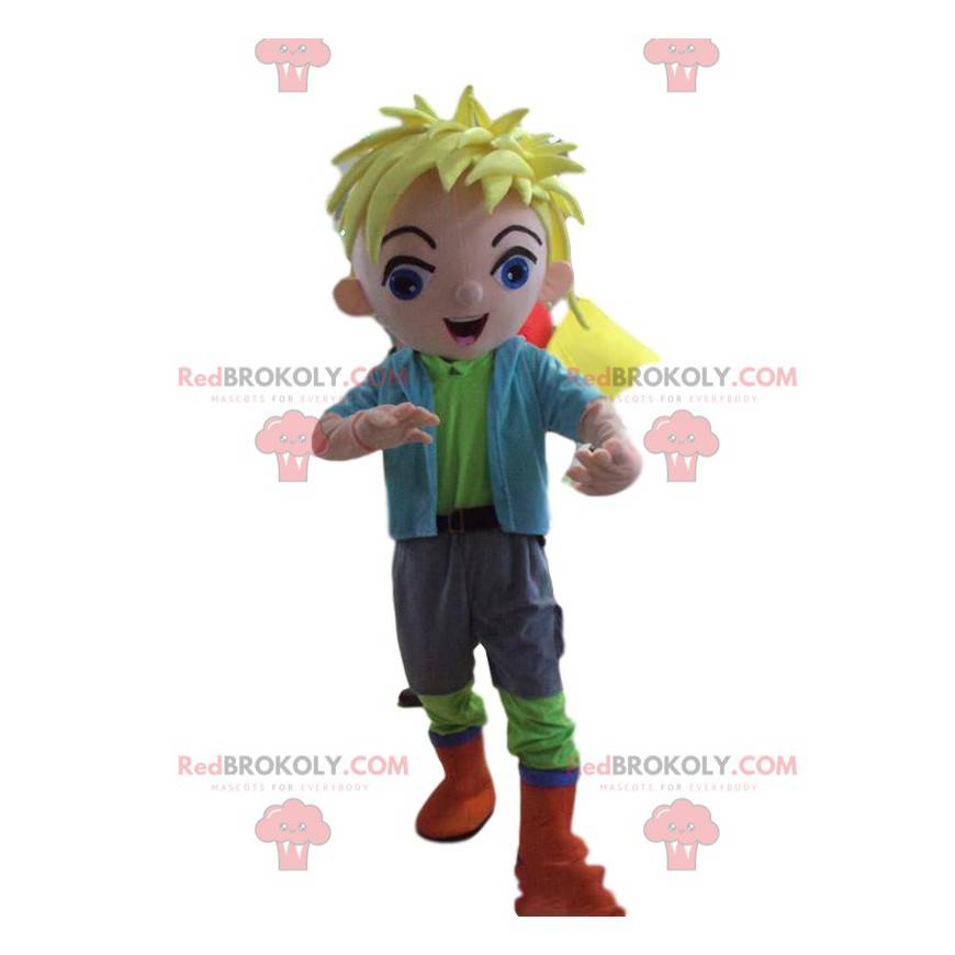 Blond dreng maskot, ung mand kostume - Redbrokoly.com