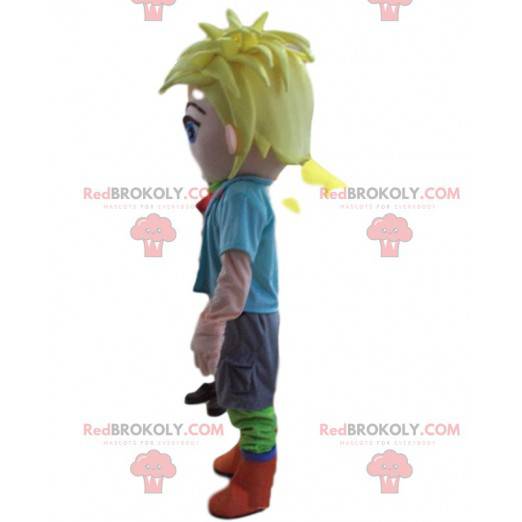 Blond boy mascot, young man costume - Redbrokoly.com