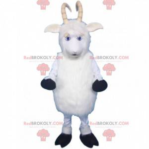 Mascot schapen, geiten, witte ram met horens - Redbrokoly.com