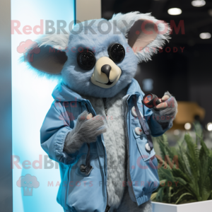 Sky Blue Aye-Aye mascotte...