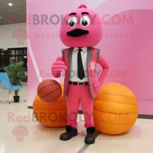 Pink Basketball Ball maskot...