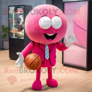 Rosa basketboll maskot...