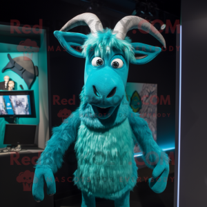 Turquoise geit mascotte...