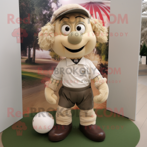 Beige Rugby Ball maskot...