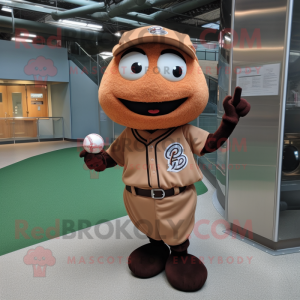 Brun baseballball maskot...