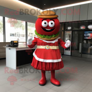 Röd Hamburger maskot kostym...