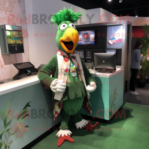 Green Rooster mascotte...