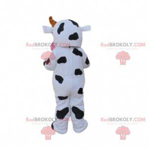 Mascotte mucca bianca e nera, costume da mucca - Redbrokoly.com