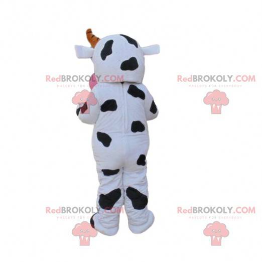 Mascotte mucca bianca e nera, costume da mucca - Redbrokoly.com