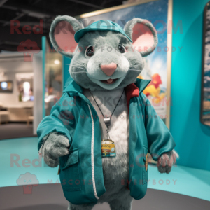 Teal Rat mascotte kostuum...