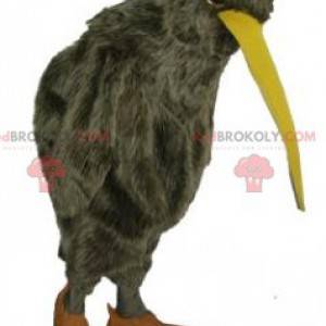 Mascotte bruine vogel met lange snavelwulp - Redbrokoly.com