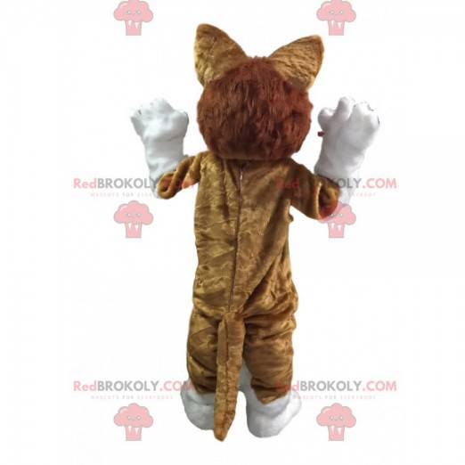 Hundemaskot med hvid og brun pels - Redbrokoly.com